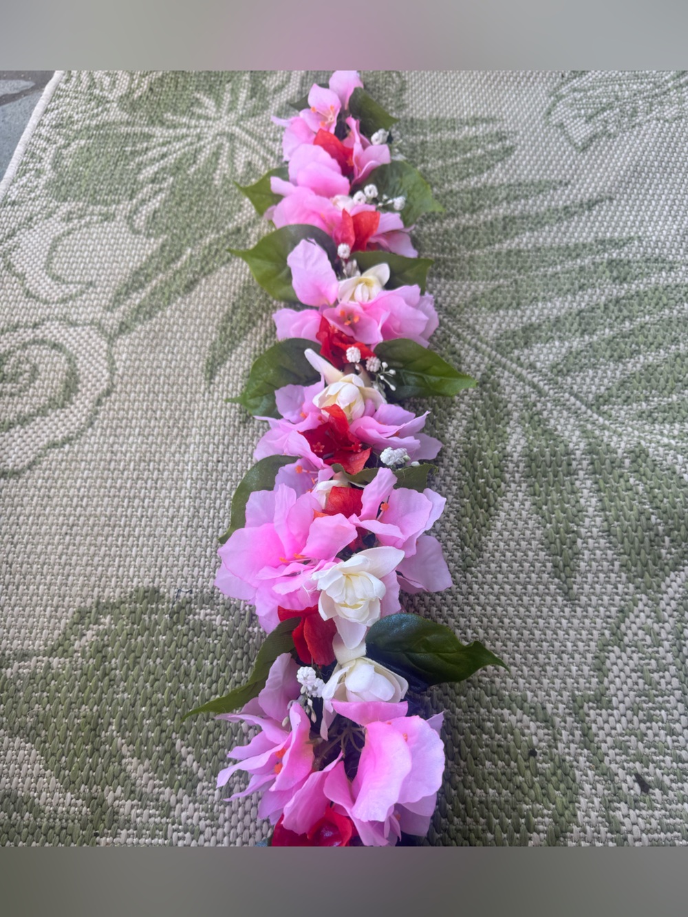 Pink Floral Hair Lei Garland - Women Accessories